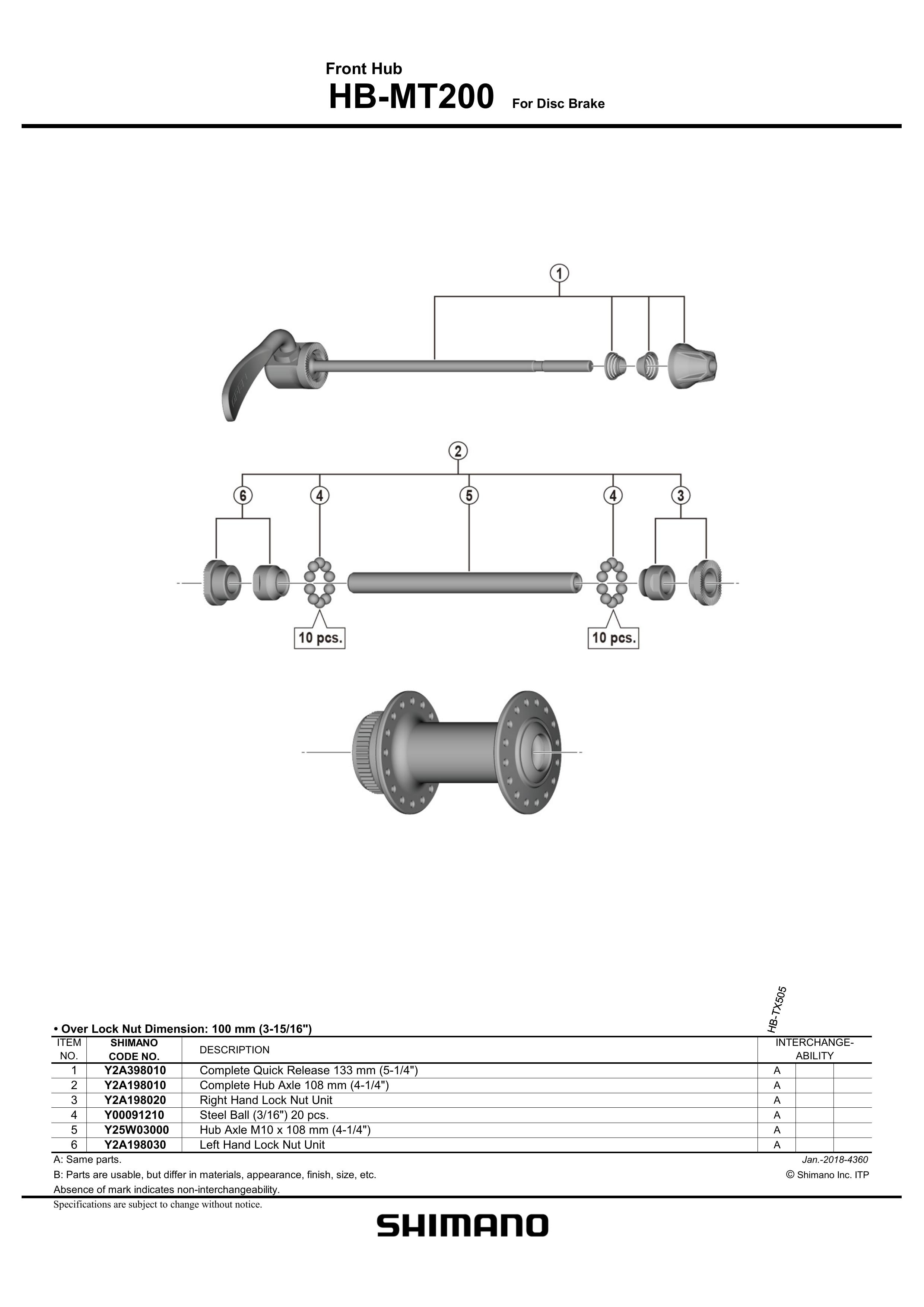 shimano mt200 front hub